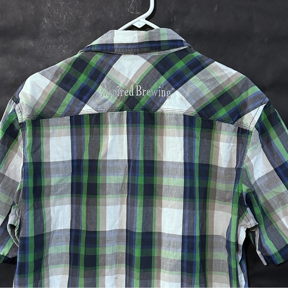 Burnside Blue and Green Plaid Men's Shirt - Picture 6 of 6
